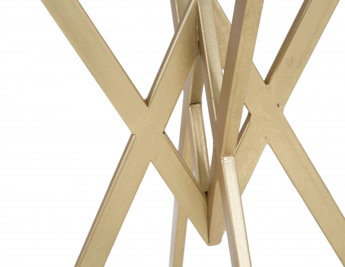 Masuta/consola Piramid, fier/sticla, auriu/negru [8]