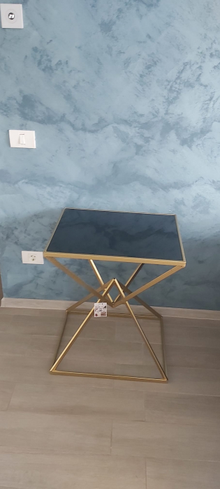 Masuta consola Piramid, fier/sticla, auriu/negru - creativdeco.ro [11]