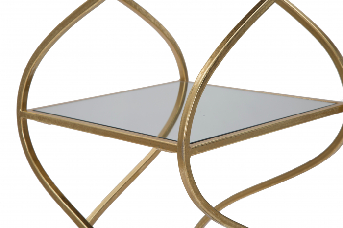 Masuta consola Twisty Square, auriu/sticla [6]