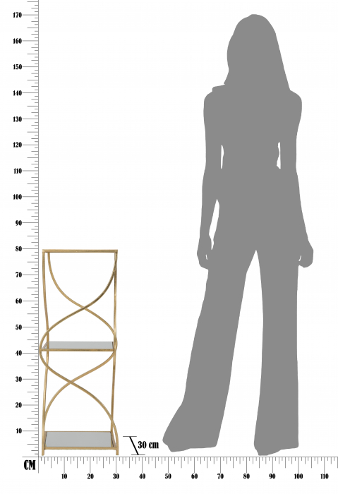 Masuta consola Twisty Square, auriu/sticla [7]