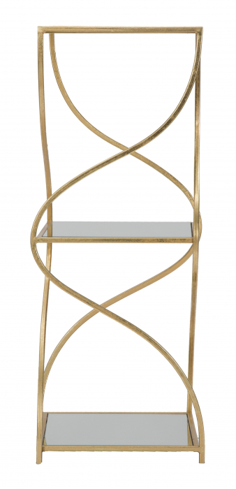 Masuta consola Twisty Square, auriu/sticla [4]