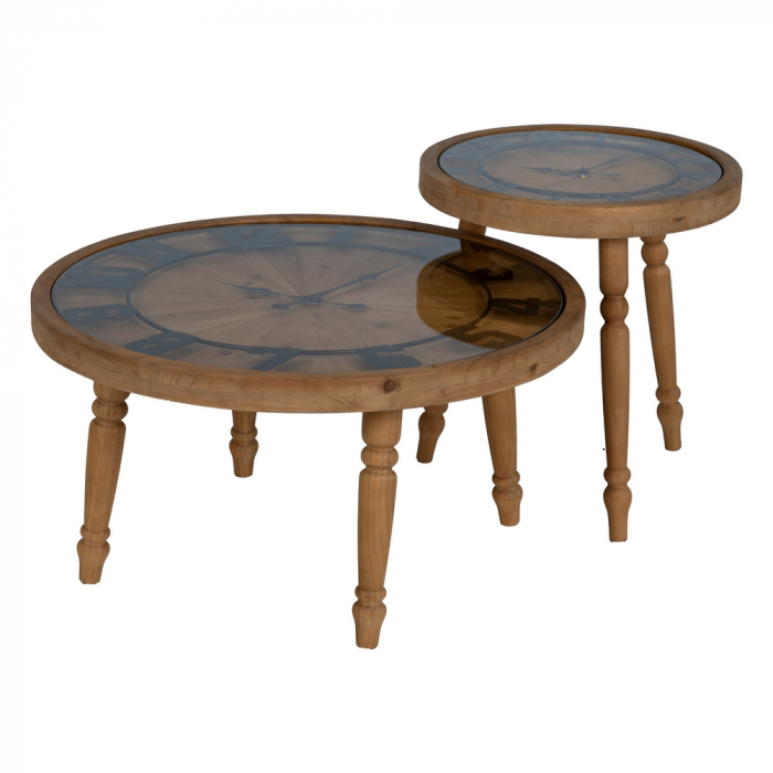 Masuta Rotundă cu Ceas CreativDeco - Accesoriu Rustic pentru Living sau Birou [2]