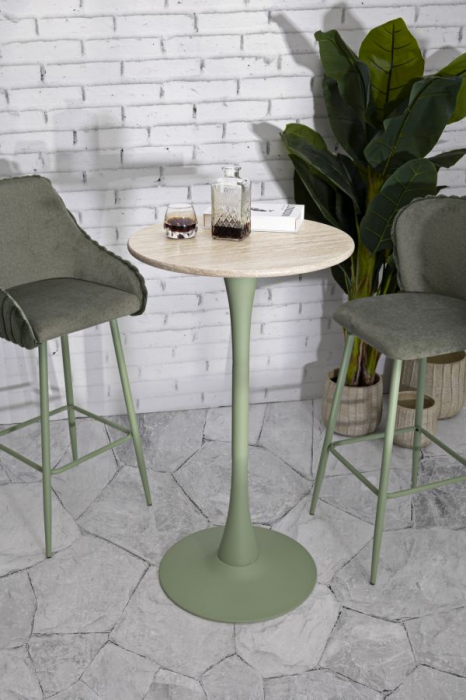 Măsuță de bar rotundă verde Alaska [6]