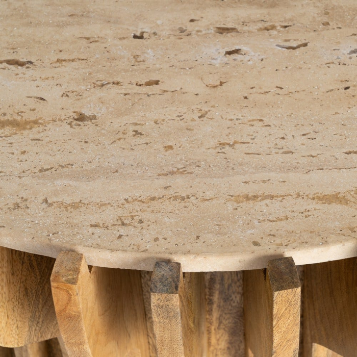 Masuta de cafea din lemn de mango cu blat rotund din marmura 78,5 cm [5]