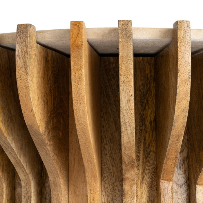 Masuta de cafea din lemn de mango cu blat rotund din marmura 78,5 cm [6]