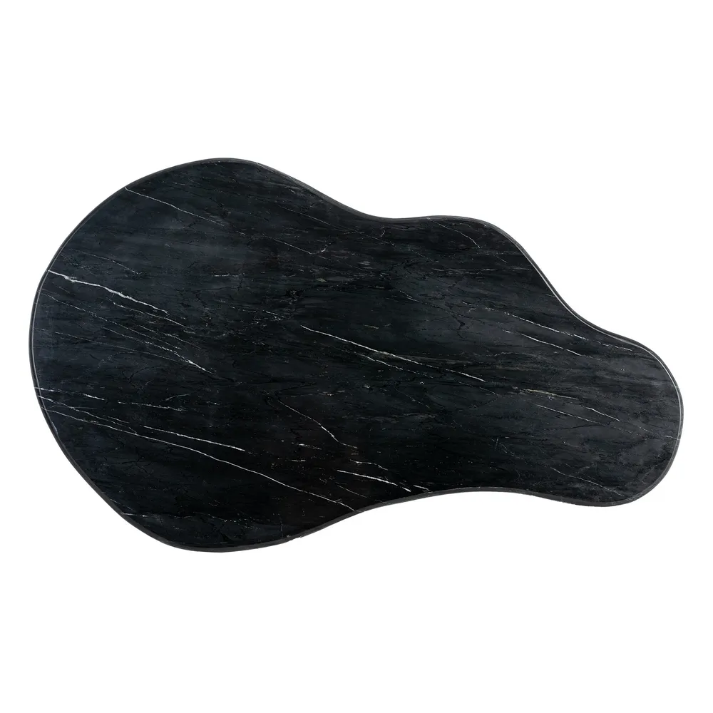 Măsuță de cafea din marmură neagră cu bază din lemn de mango [6]