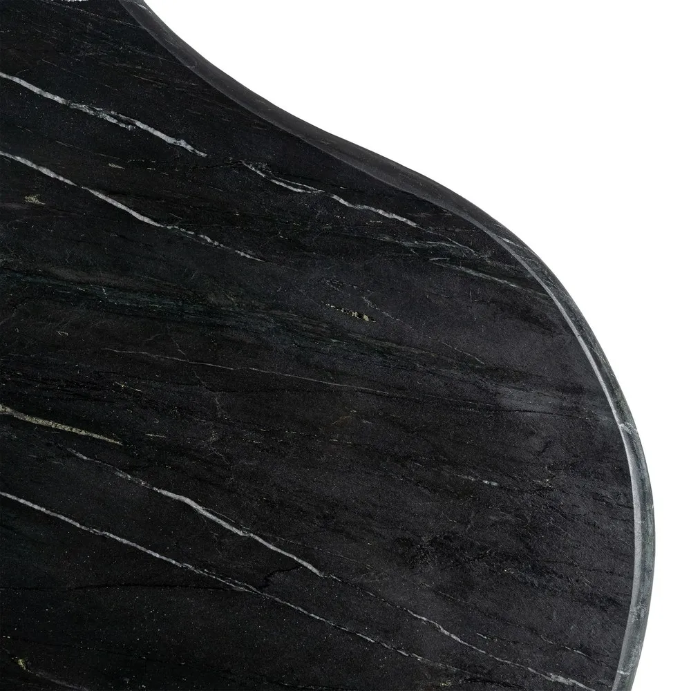 Măsuță de cafea din marmură neagră cu bază din lemn de mango [8]