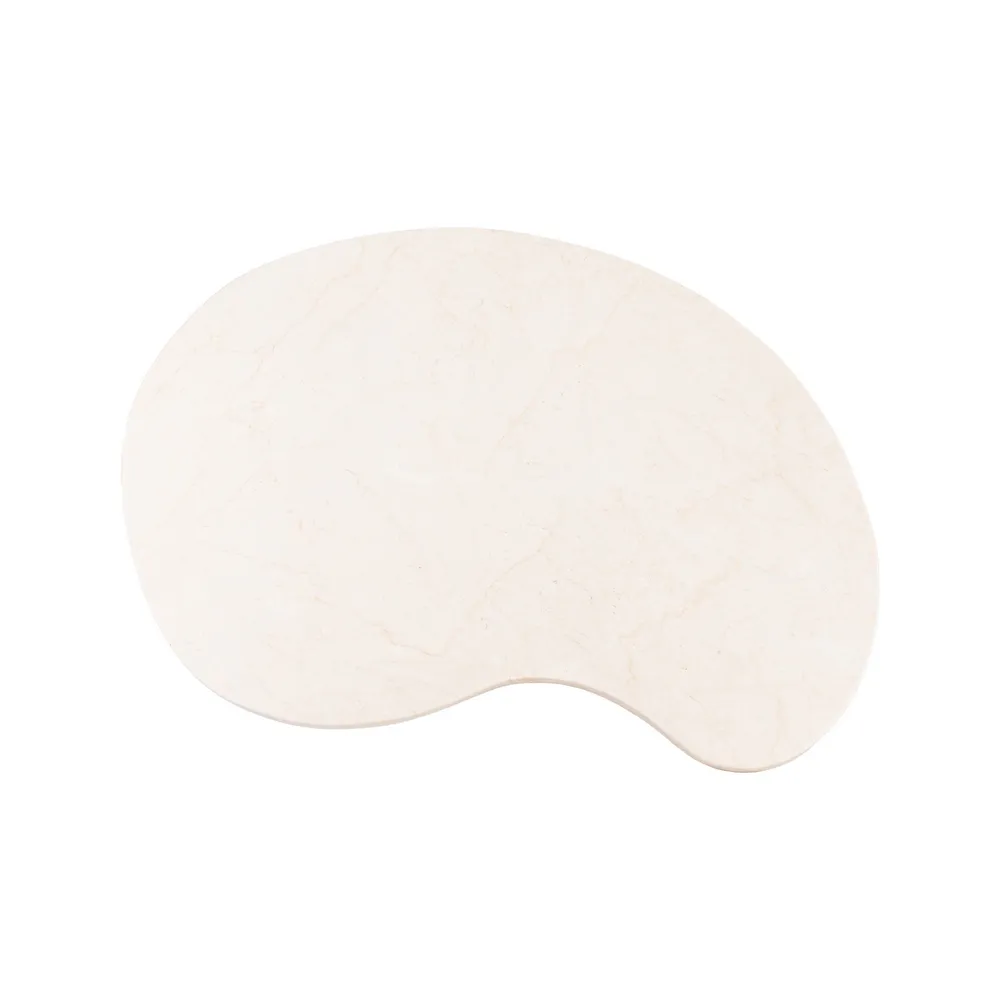 Măsuță marmură crem cu picioare rotunde din mango maro închis [5]