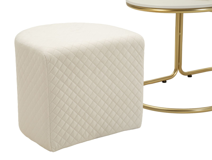 Măsuță de cafea cu blat tip marmură și 2 taburete tapițate modernă [10]