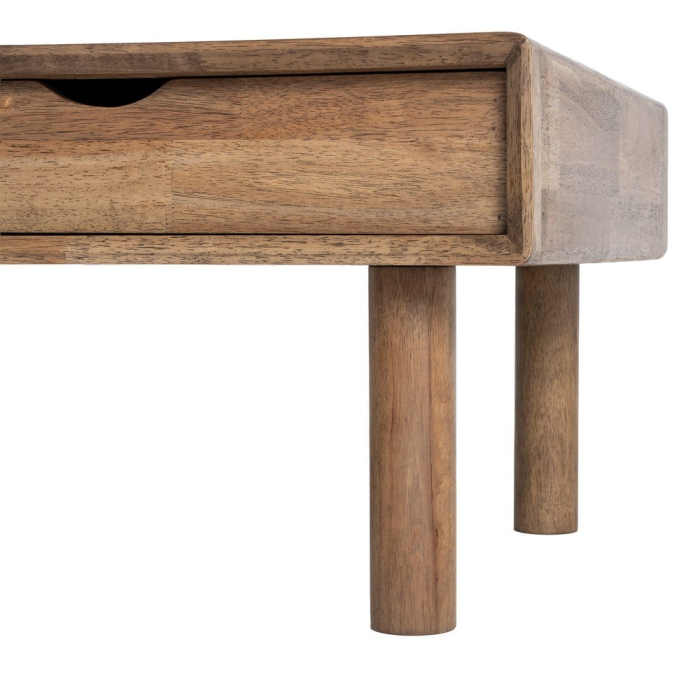 Masuta de cafea din lemn maro cu sertar si sticla [10]