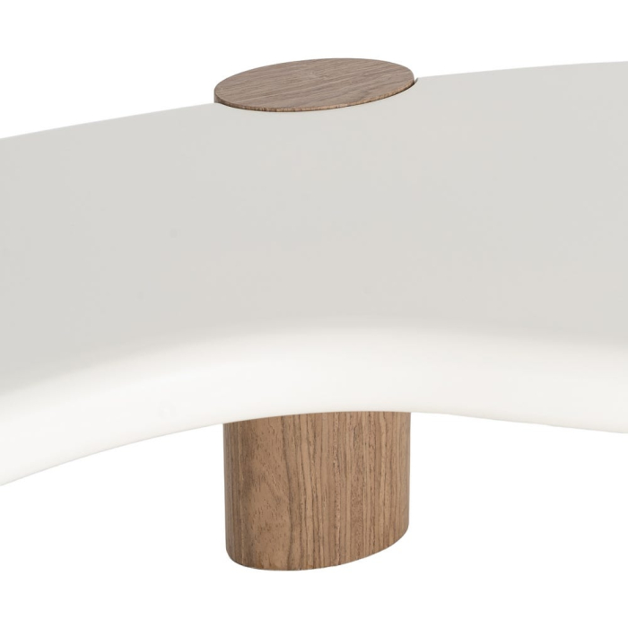 Masuta de cafea din MDF alb cu design organic si picioare finisaj natural [7]