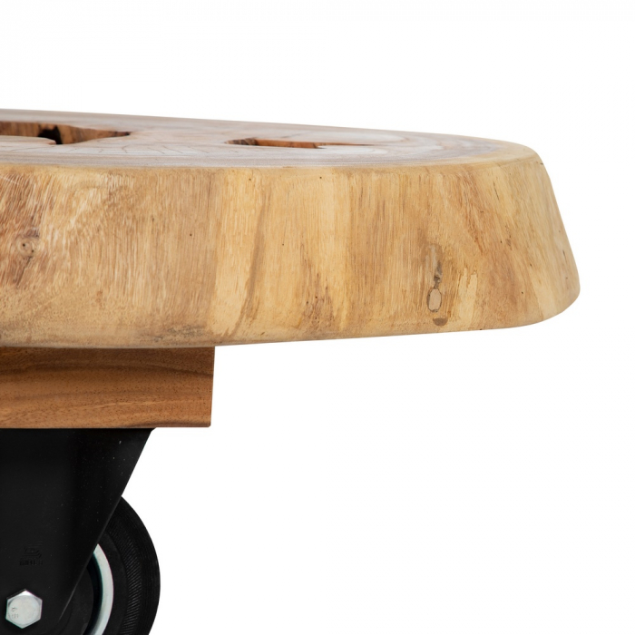 Masuta Cafea Rustica cu Roti CreativDeco - Stil Modern Industrial [5]