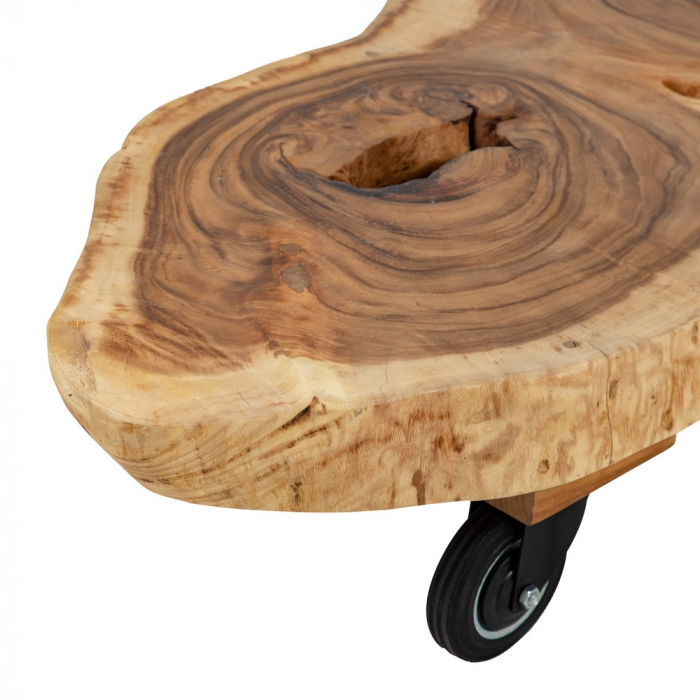 Masuta Cafea Rustica cu Roti CreativDeco - Stil Modern Industrial [3]
