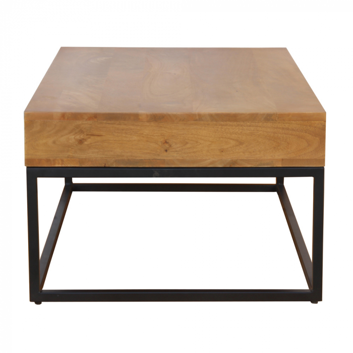 masuta cafea cassetto sertar lemn mango cadru negru industrial practic [7]