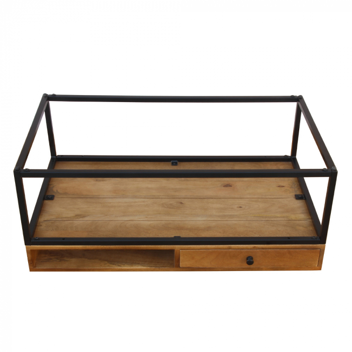 masuta cafea cassetto sertar lemn mango cadru negru industrial practic [9]