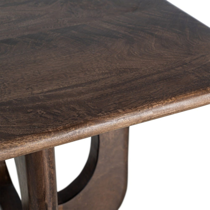 Măsuță de cafea din lemn de mango cu blat pătrat și bază arhitecturală [5]