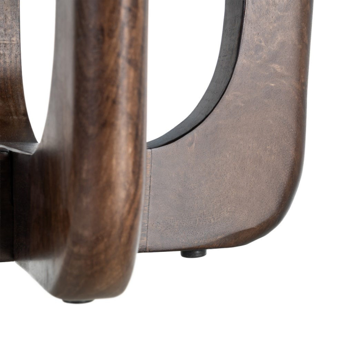 Măsuță de cafea din lemn de mango cu blat pătrat și bază arhitecturală [6]