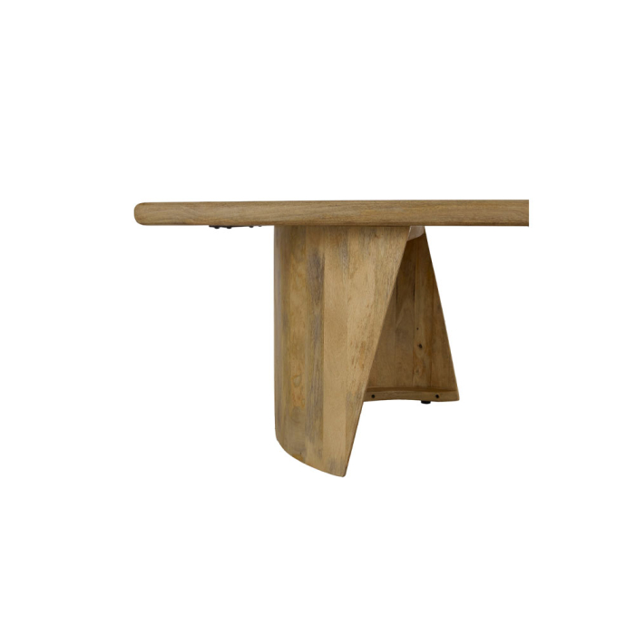 Măsuță de cafea din lemn de mango maro deschis cu bază sculpturală [5]