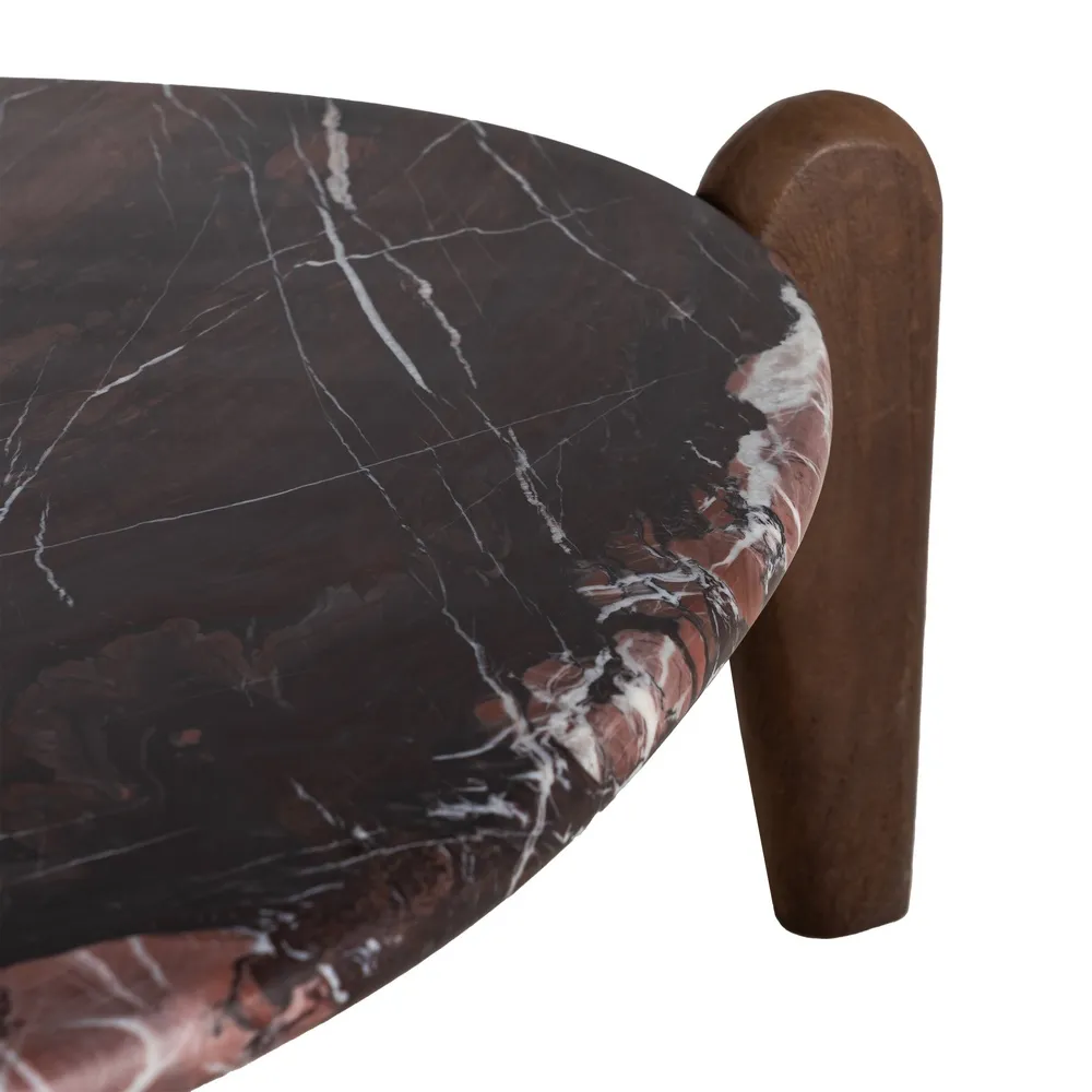 Măsuță de cafea din marmură cu bază din lemn de mango [4]