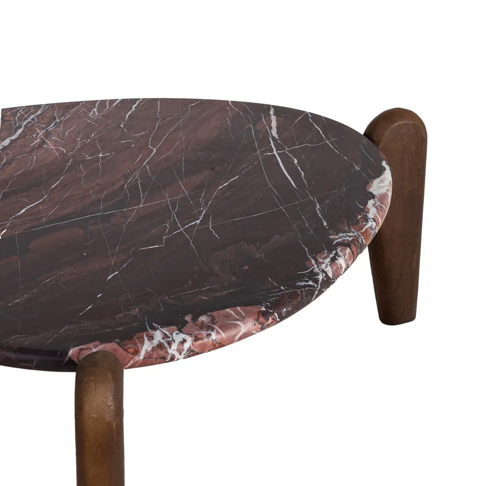 Măsuță de cafea din marmură cu bază din lemn de mango [3]