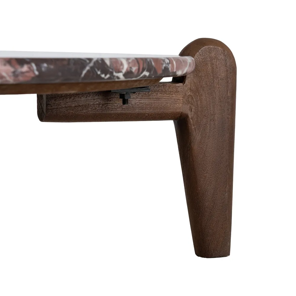 Măsuță de cafea din marmură cu bază din lemn de mango [7]