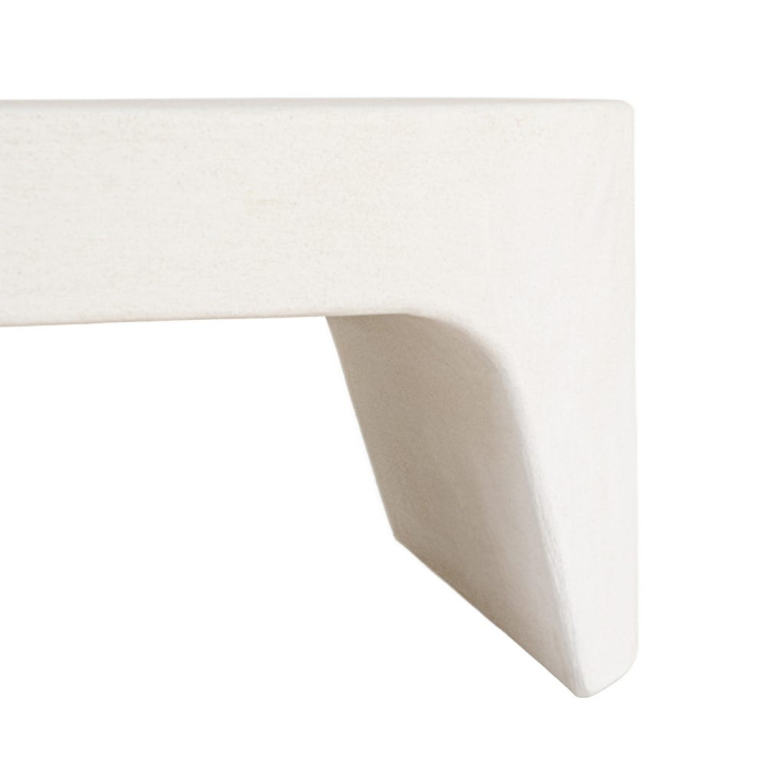 Măsuță de cafea din MDF alb cu formă joasă rotunjită [6]