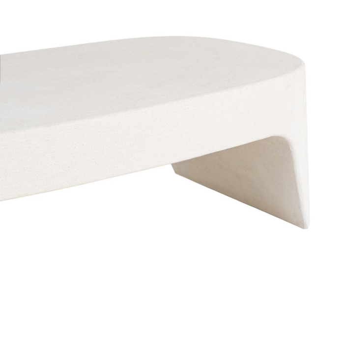 Măsuță de cafea din MDF alb cu formă joasă rotunjită [4]