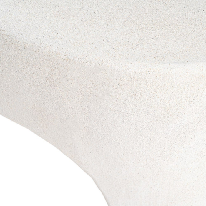 Măsuță de cafea din MDF alb cu formă joasă rotunjită [9]