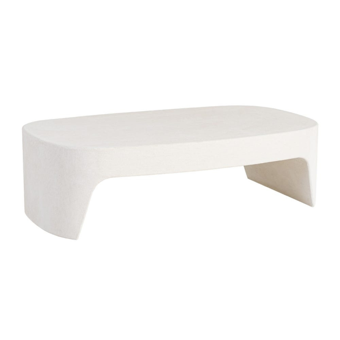 Măsuță de cafea din MDF alb cu formă joasă rotunjită [3]