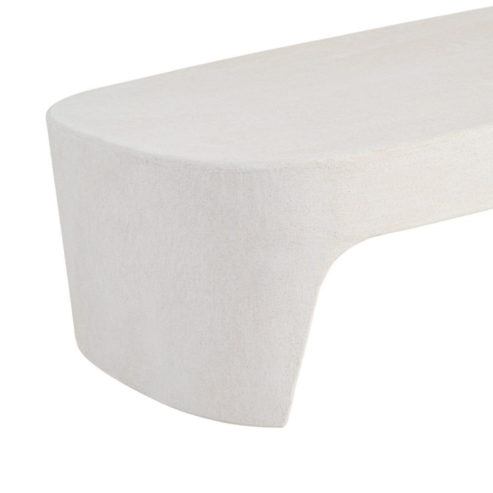 Măsuță de cafea din MDF alb cu formă joasă rotunjită [5]