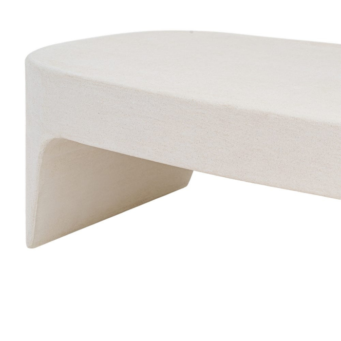 Măsuță de cafea din MDF alb cu formă joasă rotunjită [7]