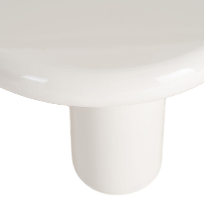 Masuta de cafea din MDF lacuit crem cu forma rotunjita 118 x 68 x 37 cm [6]
