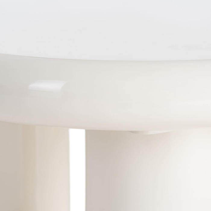 Masuta de cafea din MDF lacuit crem cu forma rotunjita 118 x 68 x 37 cm [7]