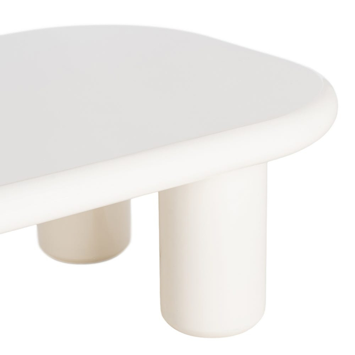 Masuta de cafea din MDF lacuit crem cu forma rotunjita 118 x 68 x 37 cm [4]