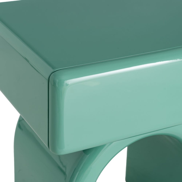 Măsuță de cafea din MDF verde lucios cu bază arcuită [5]