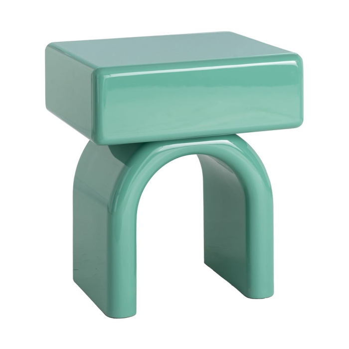 Măsuță de cafea din MDF verde lucios cu bază arcuită [3]