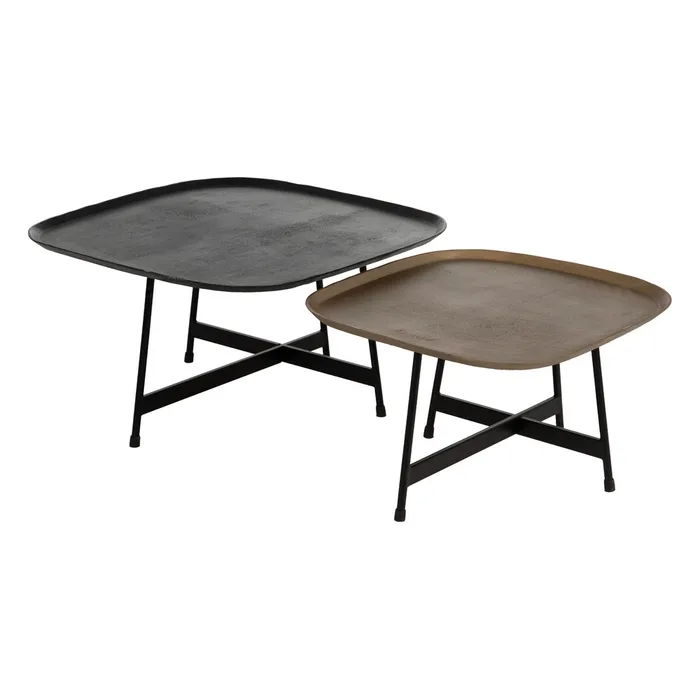 Masă cafea aluminiu fier, decor industrial modern [2]