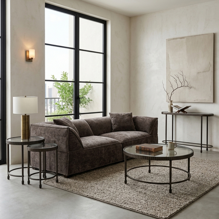 Masuta cafea gunmetal Granaz - design industrial modern [2]