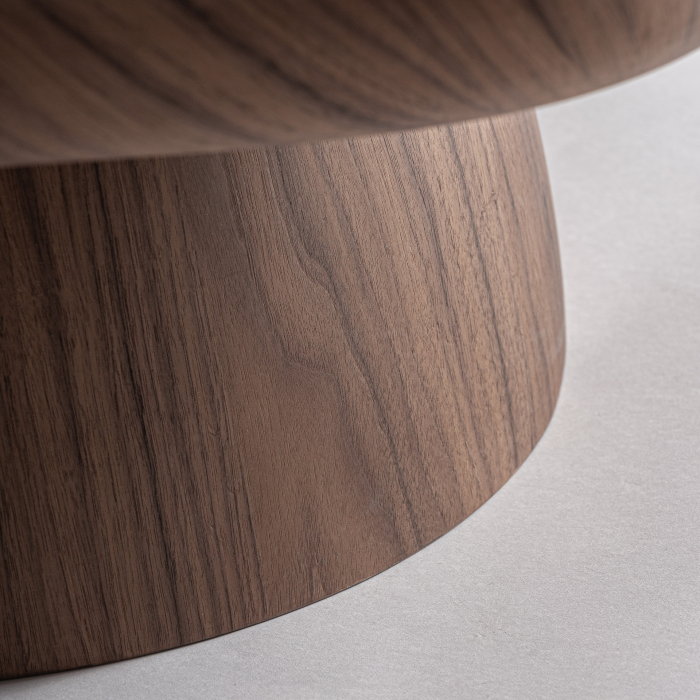 Măsuță de cafea joasă din furnir de nuc cu bază sculpturală Geneiken [4]