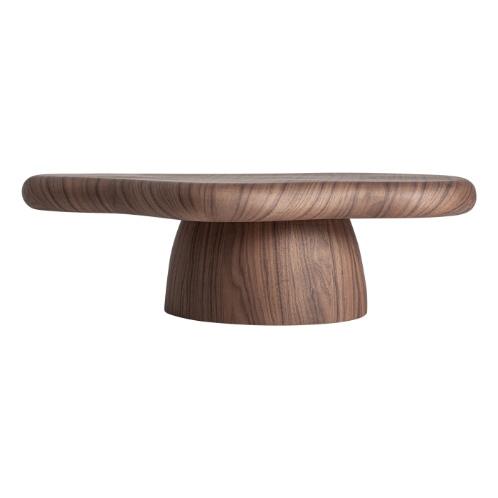 Măsuță de cafea joasă din furnir de nuc cu bază sculpturală Geneiken [3]