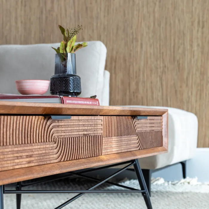 Masuta cafea lemn cauciuc|Mobilier living industrial [3]