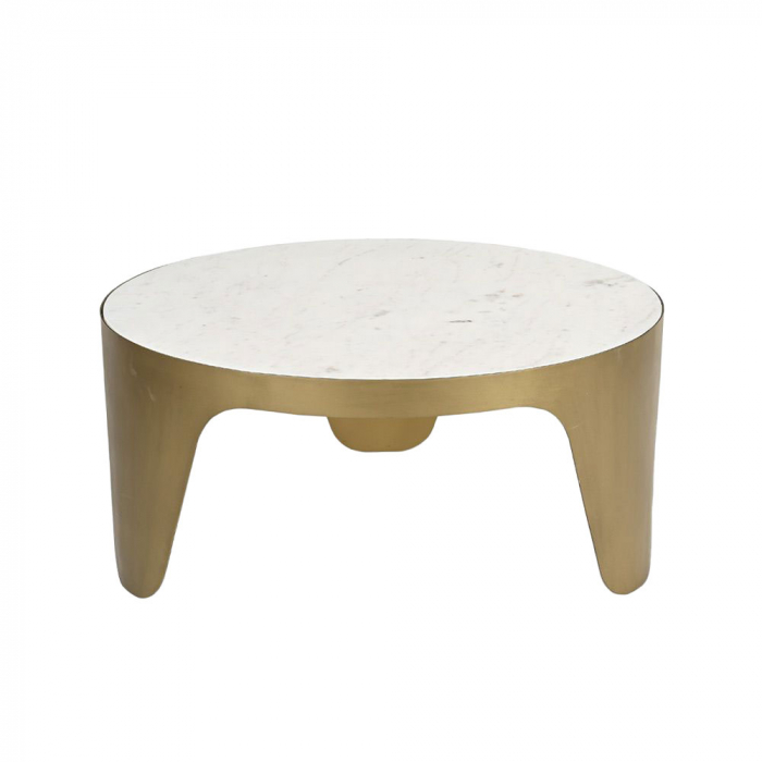 masuta cafea centro marmura alba cadru alama antichizata design elegant luxos [3]