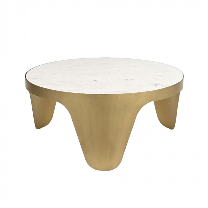 masuta cafea centro marmura alba cadru alama antichizata design elegant luxos [1]