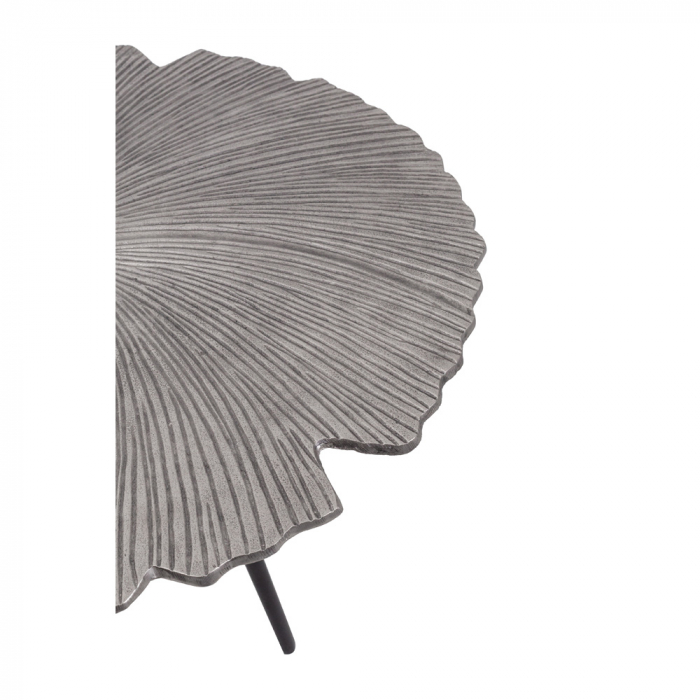 Masuta cafea Leaf 60 metal nichel negru design organic - vedere de sus cu design frunza [3]