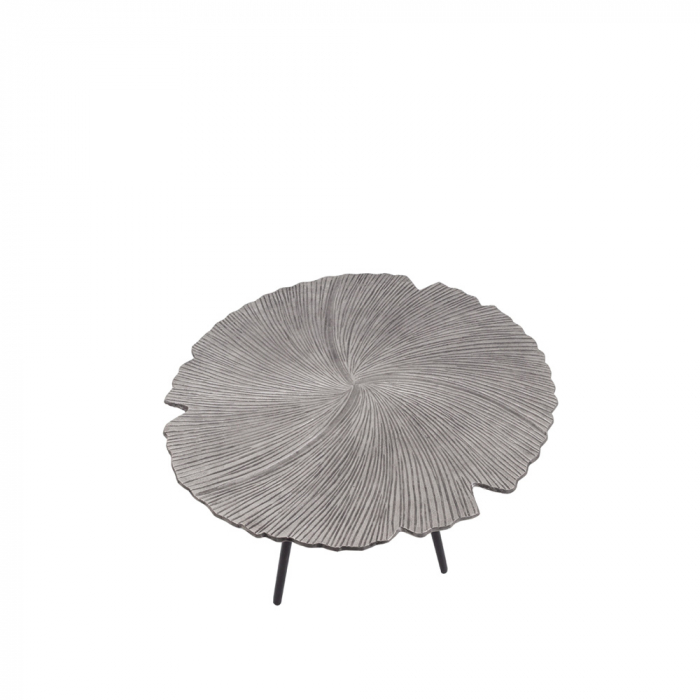 Masuta cafea Leaf 60 metal nichel negru design organic - vedere de sus cu design frunza [2]