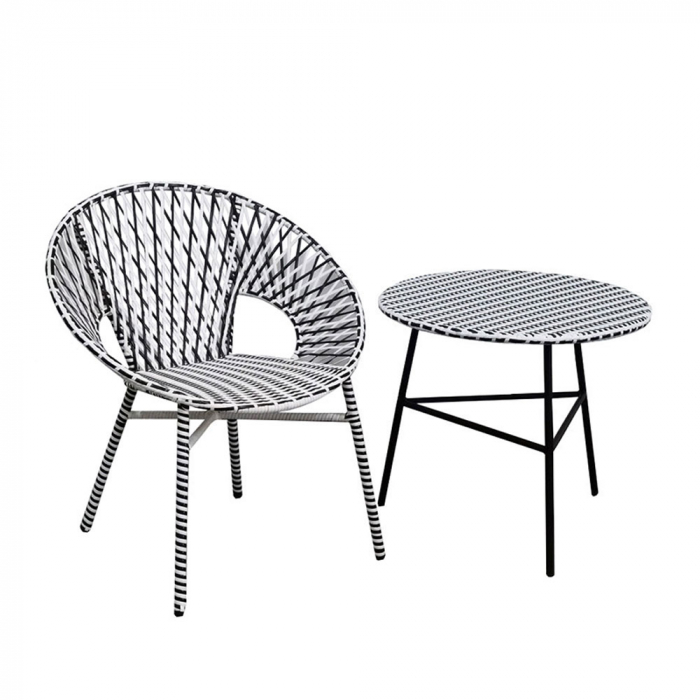 Masuta cafea neagra alba Granada - design modern [3]