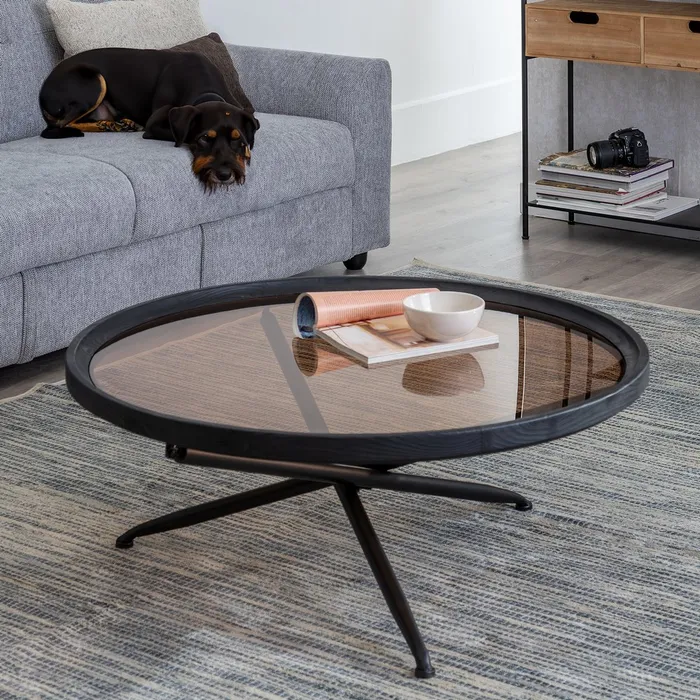 Măsuță cafea brad sticlă, mobilier living modern [2]