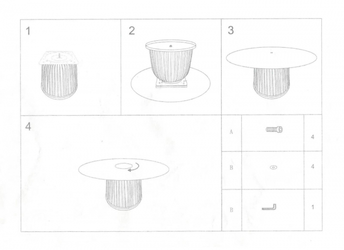 Măsuță Nova cu blat ceramic marmorat și bază plisată crem pe suport metalic auriu [10]