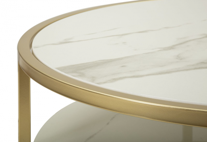 Masuta cafea rotunda | Blat marmorat | CreativDeco [7]