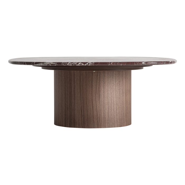 Măsuță de cafea MDF taupe furnir nuc Bionaz [2]
